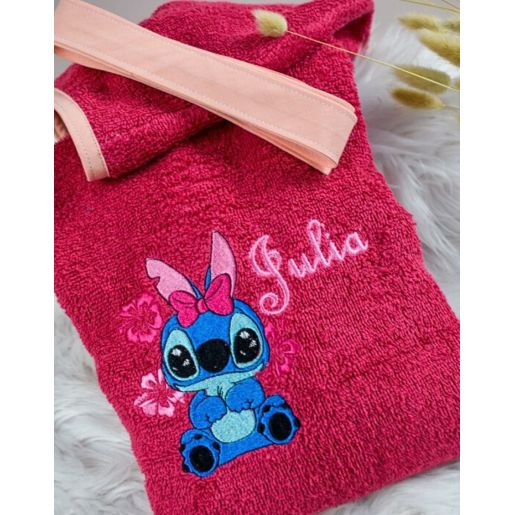 Peignoir avec capuche pour enfant personnalisé en broderie. Eponge 450 g/m² 100 % Coton.