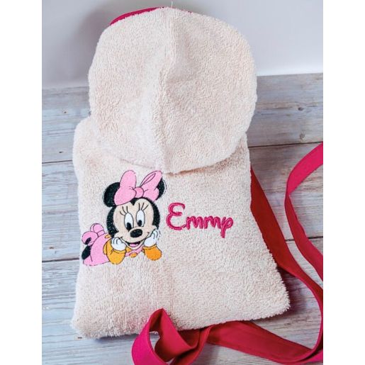 Peignoir avec capuche pour enfant personnalisé en broderie. Eponge 450 g/m² 100 % Coton.