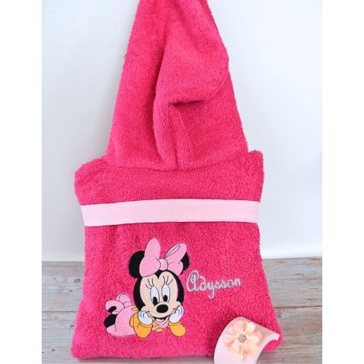 Peignoir avec capuche pour enfant personnalisé en broderie. Eponge 450 g/m² 100 % Coton.