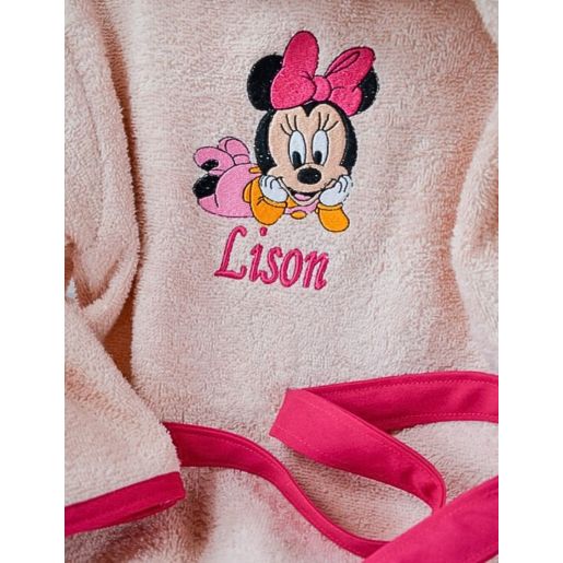 Peignoir avec capuche pour enfant personnalisé en broderie. Eponge 450 g/m² 100 % Coton.