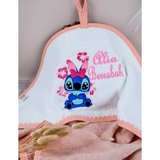 Cape de bain personnalisée avec prénom – Broderie artisanale