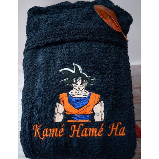 Peignoir adulte personnalisé DRAGON BALL Z brodé avec prénom, confort et élégance