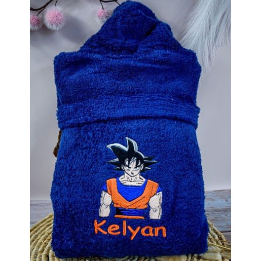 Peignoir adulte personnalisé DRAGON BALL Z brodé avec prénom, confort et élégance