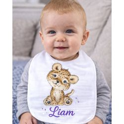 Bavoir naissance personnalisé ANIMAUX SAVANE