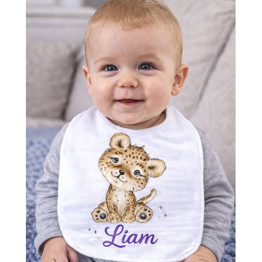 Bavoir naissance personnalisé ANIMAUX SAVANE