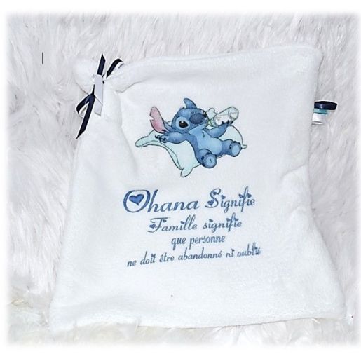 Coussin personnalisé stitch angel cadeau naissance personnalisable