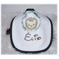 Bavoir naissance personnalisé LION SAVANE